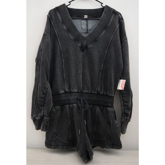 Free People Movement OB2023564 Women's Sz XS Black Intercept Romper - Picture 1 of 16